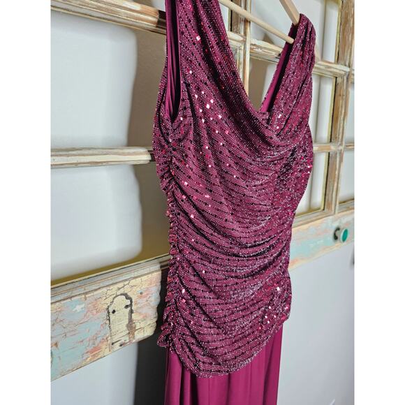 R & M Richards Long Evening Gown Dress W/ Glitter knit Bodice Ladies size 12 - Picture 11 of 16